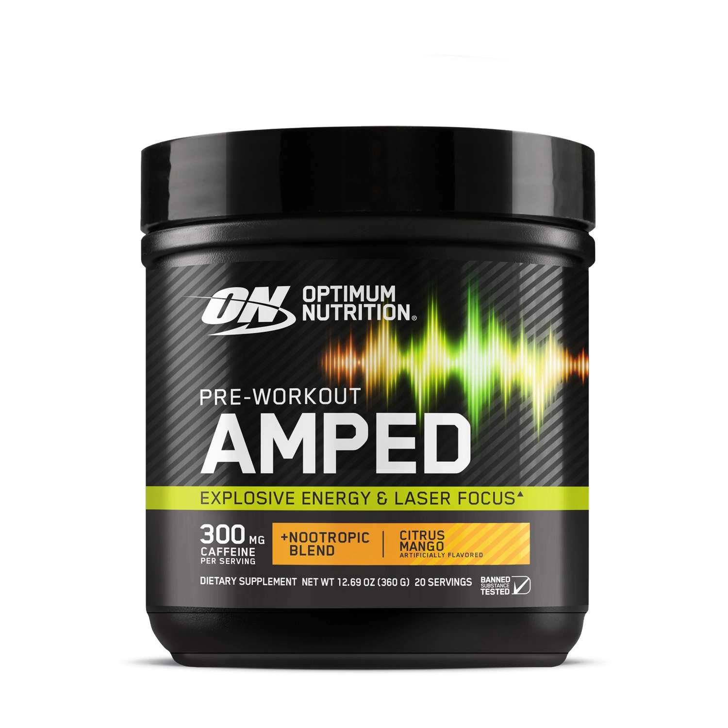Optimum Nutrition PRE-WORKOUT AMPED TROPICAL FURY, suplemento deportivo